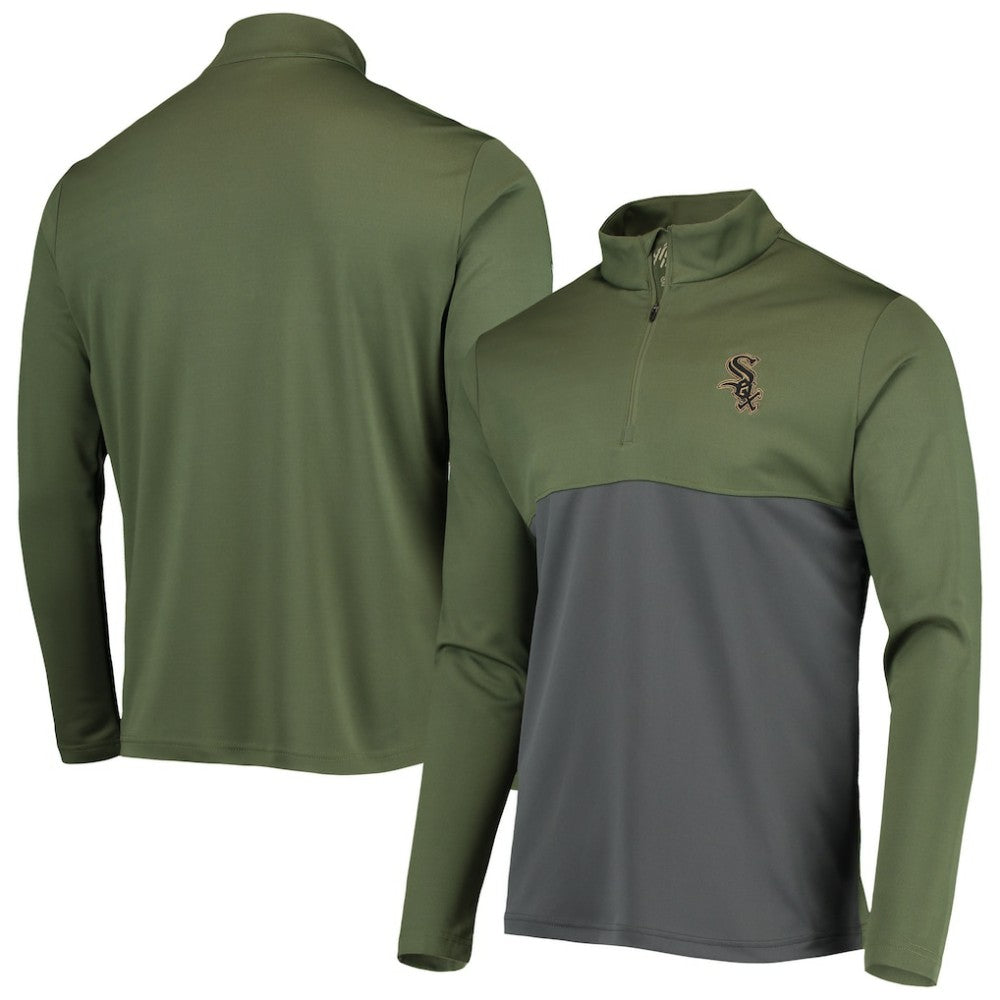 Olive Chicago White Sox Levelwear Delta Pursue Quarter-Zip Jacket