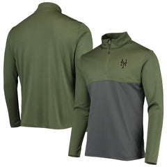 Olive New York Mets Levelwear Delta Pursue Quarter-Zip Jacket