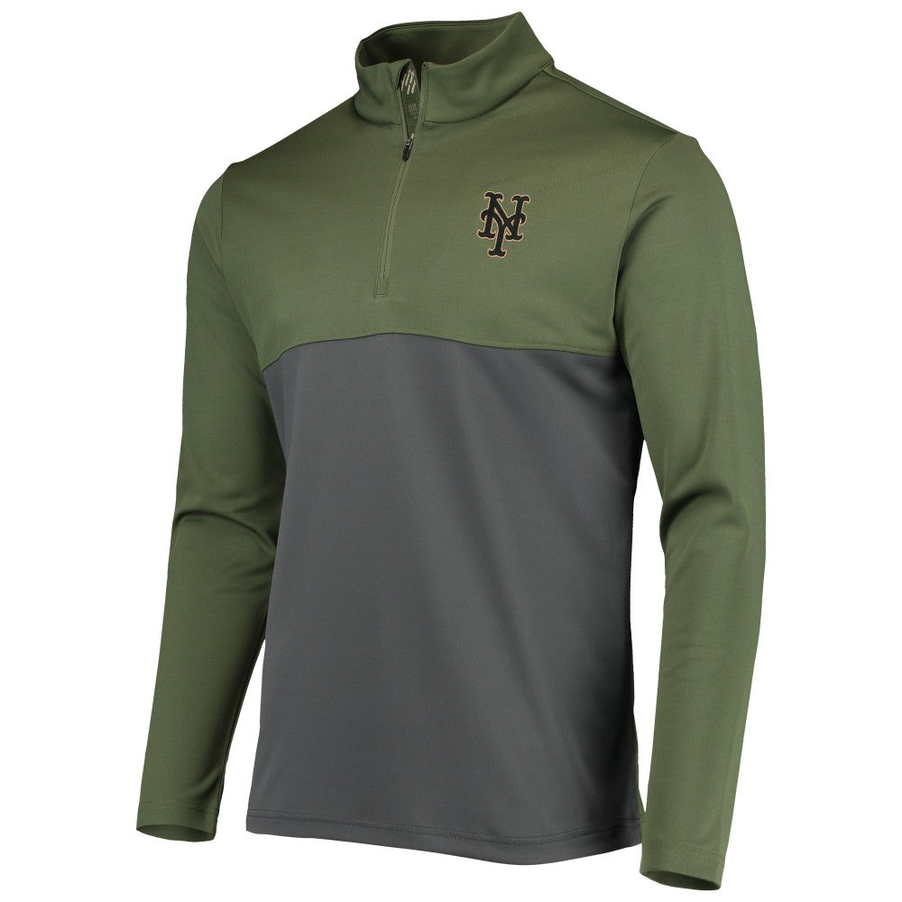 Olive New York Mets Levelwear Delta Pursue Quarter-Zip Jacket