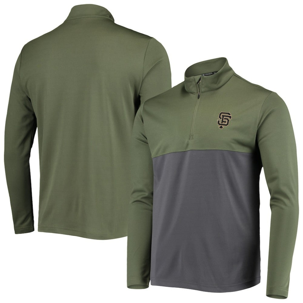 Olive San Francisco Giants Levelwear Delta Pursue Quarter-Zip Jacket