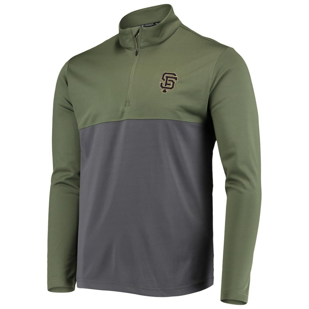 Olive San Francisco Giants Levelwear Delta Pursue Quarter-Zip Jacket