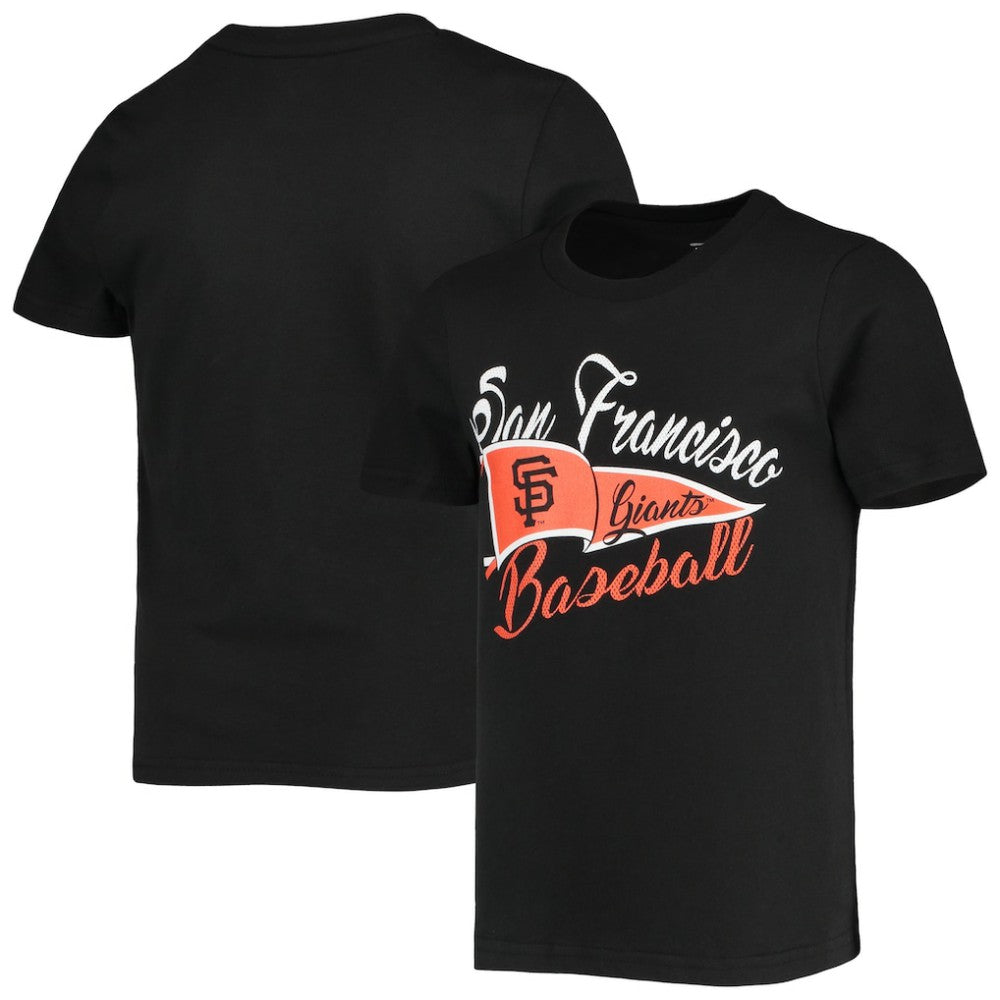 Black San Francisco Giants Girls Youth Team Fly The Flag T-Shirt