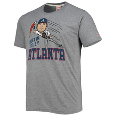 Gray Austin Riley Atlanta Braves Homage Caricature Tri-Blend T-Shirt