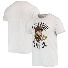 White Fernando Tatis Jr. San Diego Padres Homage Caricature Tri-Blend T-Shirt
