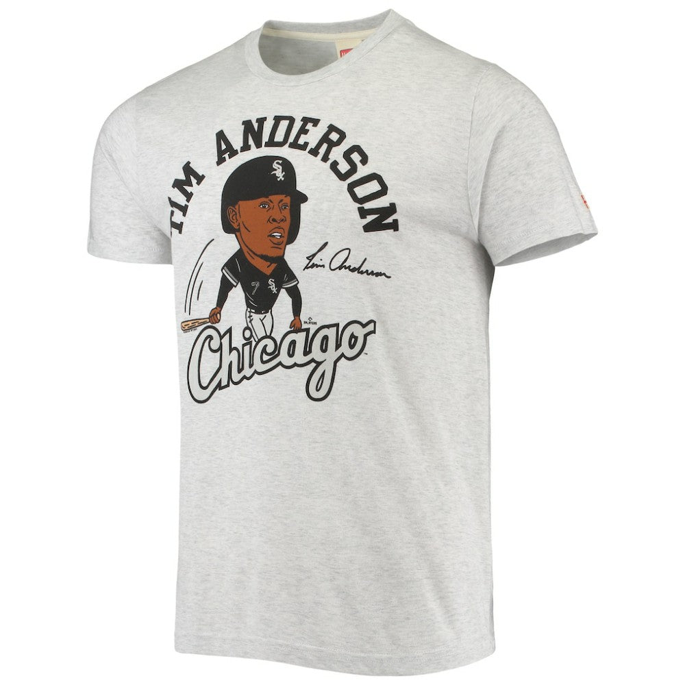 Heathered Gray Tim Anderson Chicago White Sox Homage Caricature Tri-Blend T-Shirt