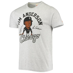 Heathered Gray Tim Anderson Chicago White Sox Homage Caricature Tri-Blend T-Shirt
