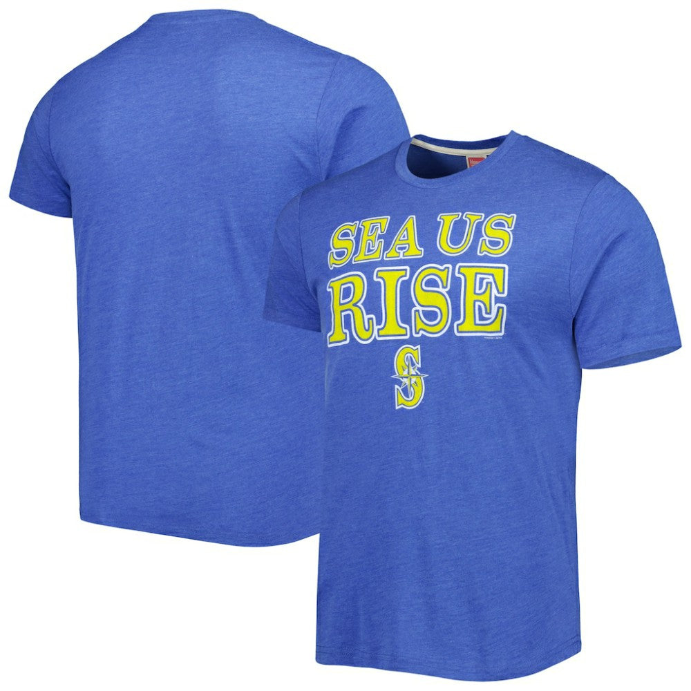 Royal Seattle Mariners Homage Hyper Local Tri-Blend T-Shirt