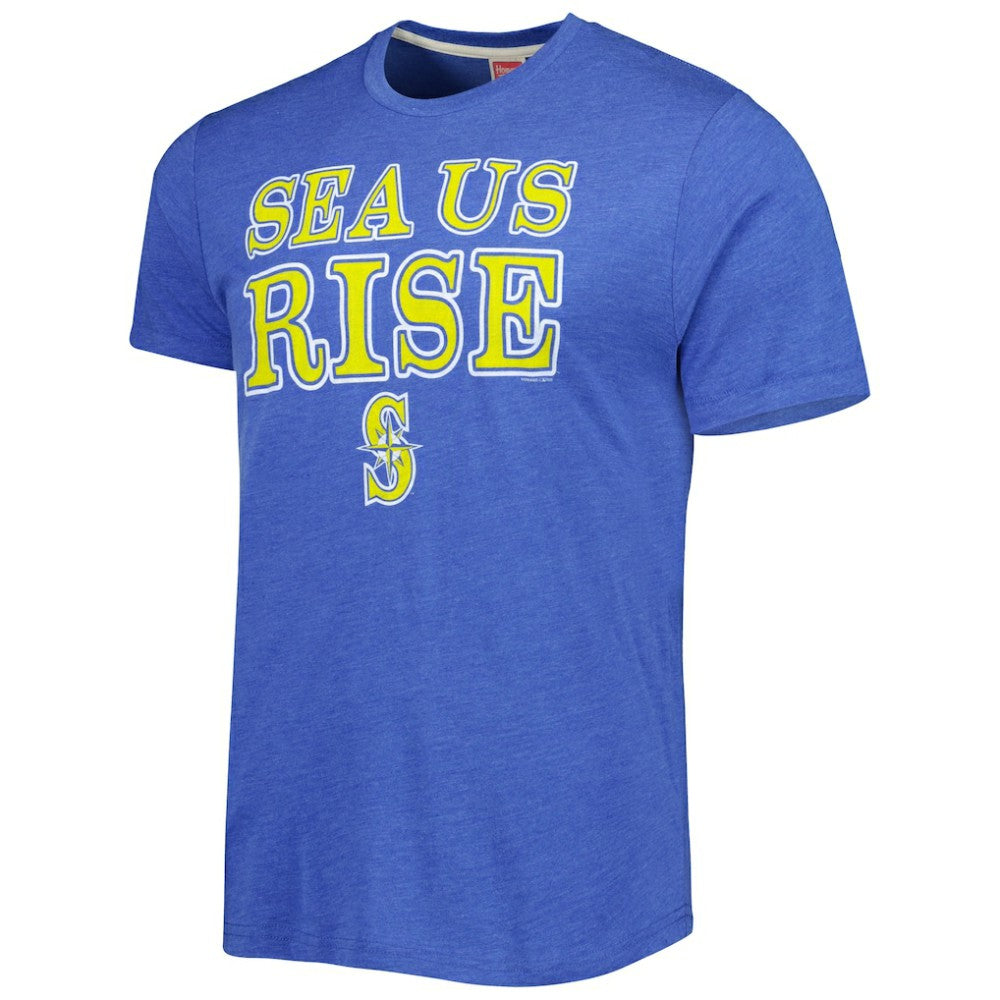 Royal Seattle Mariners Homage Hyper Local Tri-Blend T-Shirt