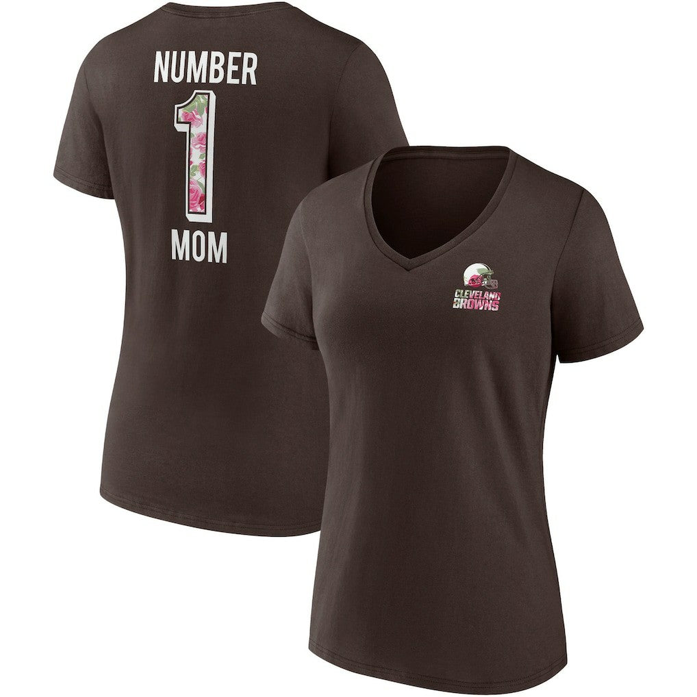 Women's Team Mother's Day V-Neck T-Shirt - Cleveland Browns T-shirts
