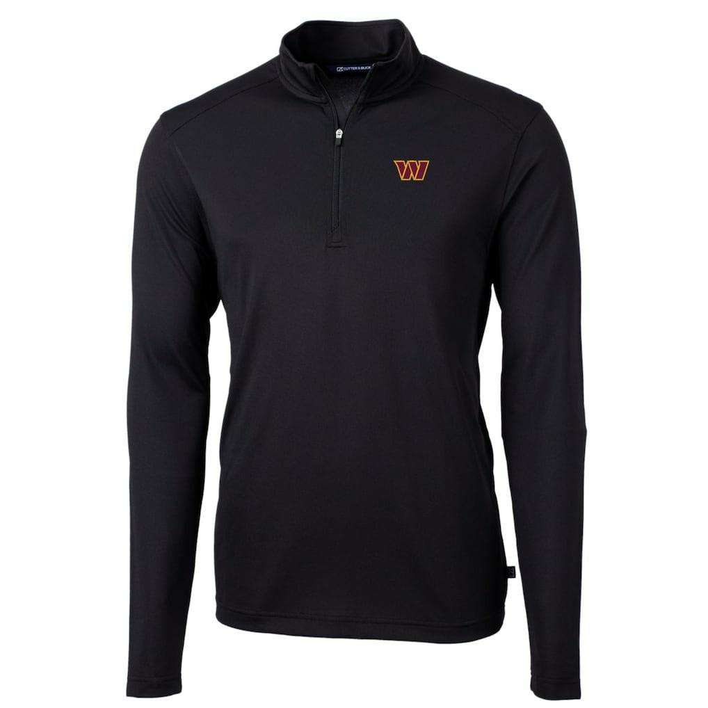 Cutter & Buck Big & Tall Virtue Eco Pique Quarter-Zip Pullover Jacket - Washington Commanders Pullover