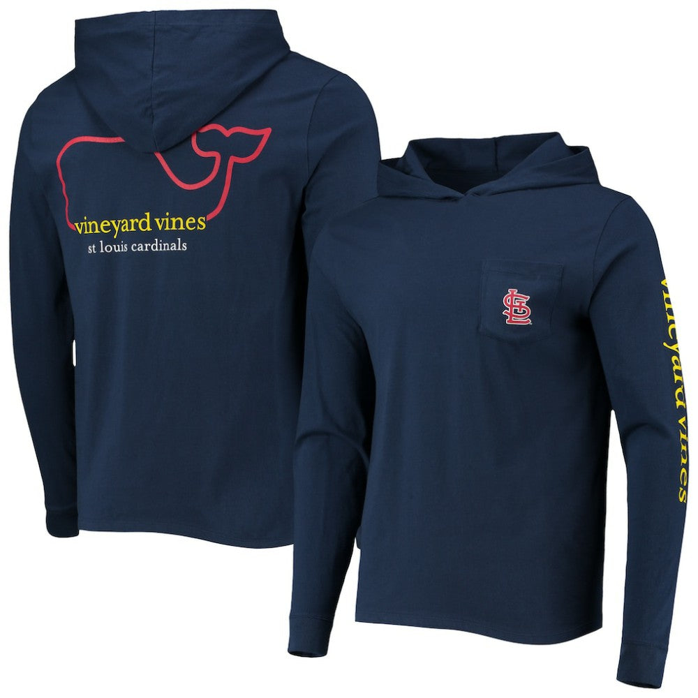 Navy St. Louis Cardinals Vineyard Vines Long Sleeve Hoodie T-Shirt