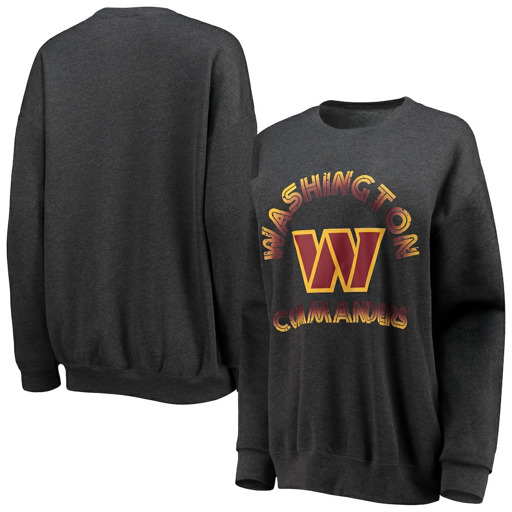 WEAR by Erin Andrews Women's Oversized Fleece Pullover Sweatshirt - Washington Commanders Pullover