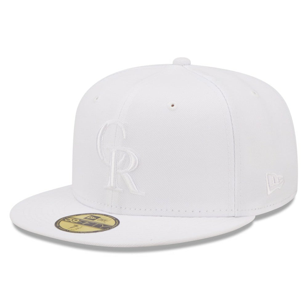 Colorado Rockies New Era White on White 59FIFTY Fitted Hat
