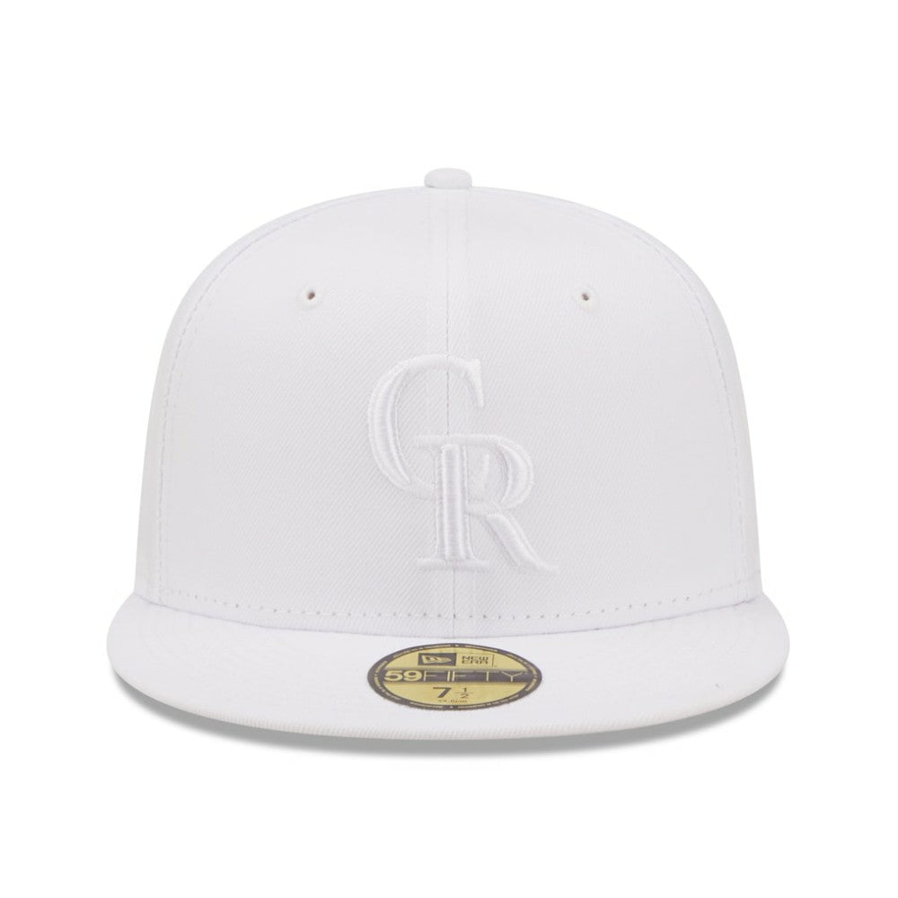 Colorado Rockies New Era White on White 59FIFTY Fitted Hat
