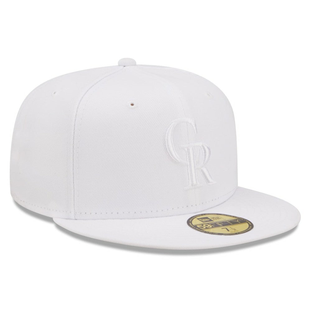 Colorado Rockies New Era White on White 59FIFTY Fitted Hat