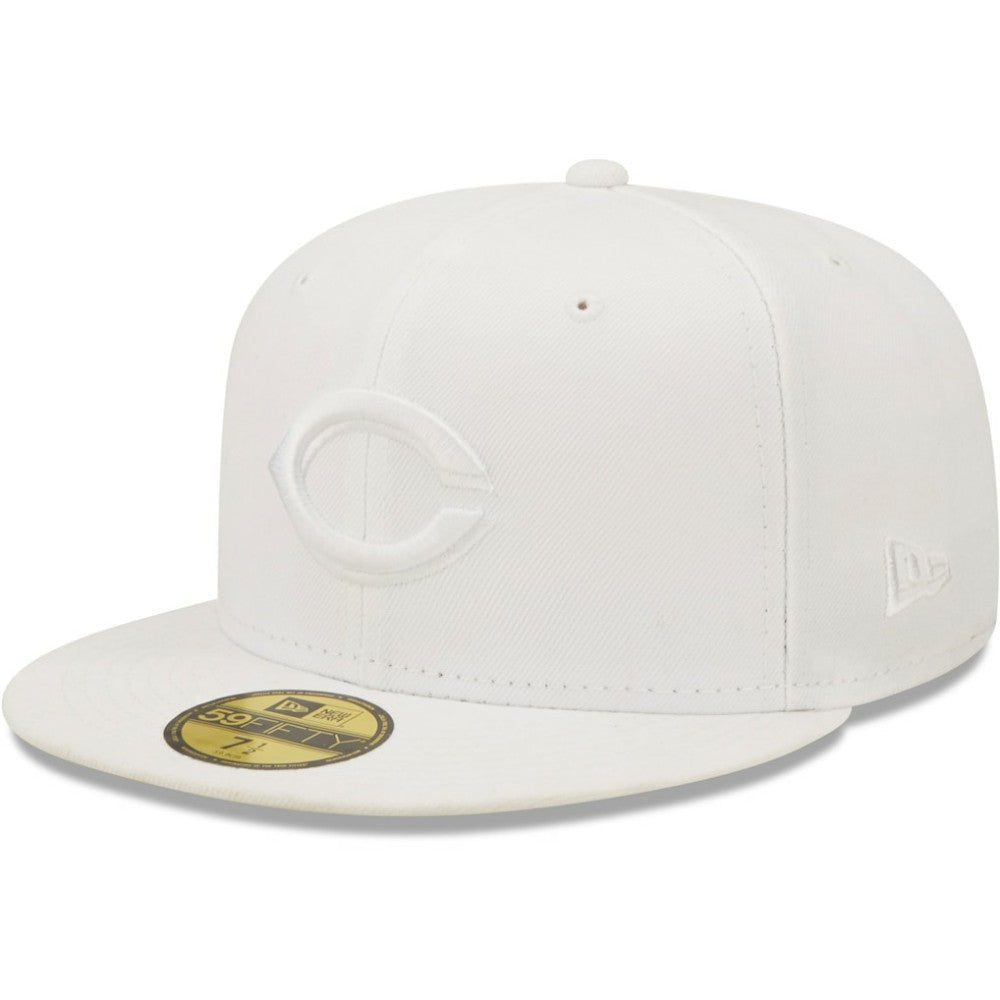 Cincinnati Reds New Era White on White 59FIFTY Fitted Hat