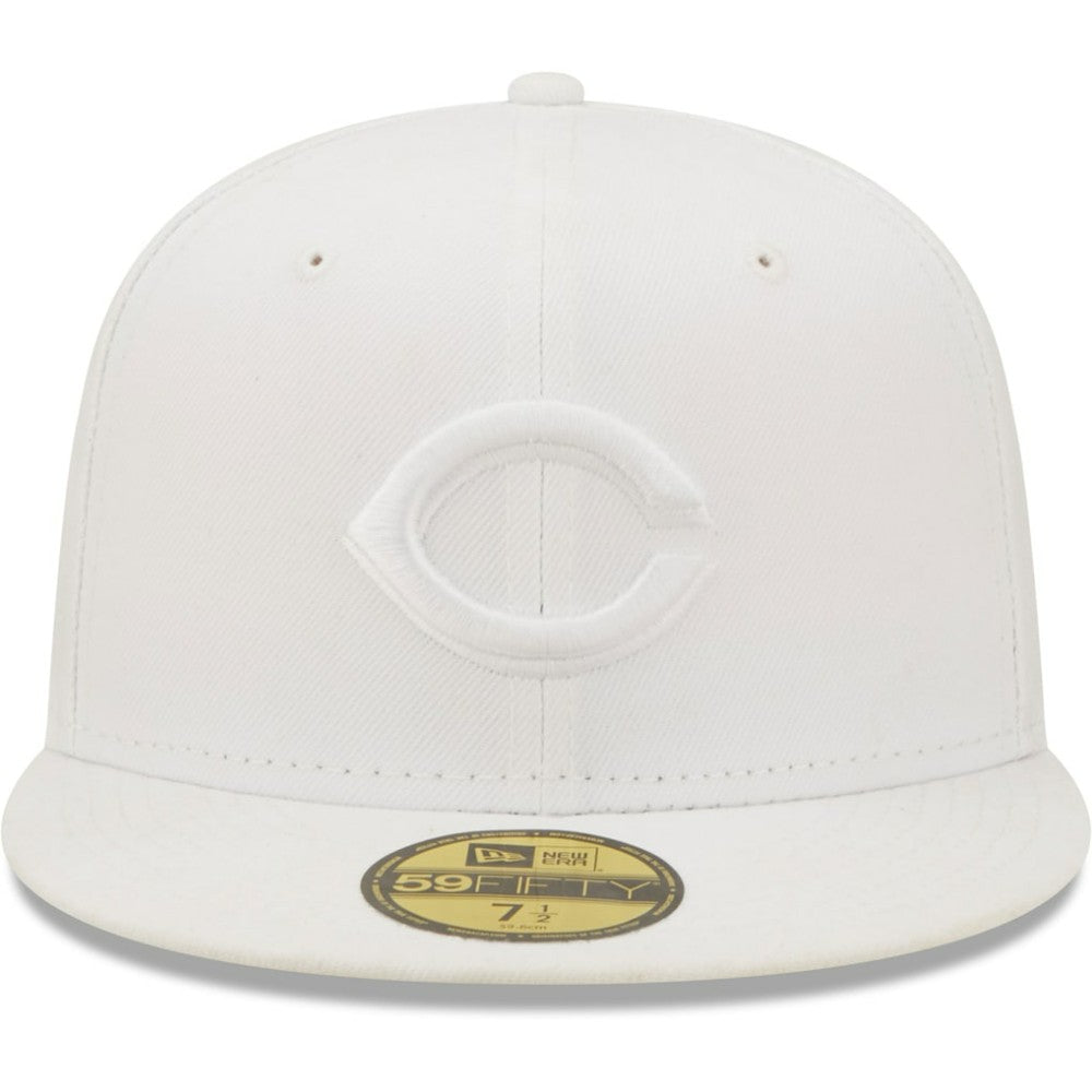 Cincinnati Reds New Era White on White 59FIFTY Fitted Hat