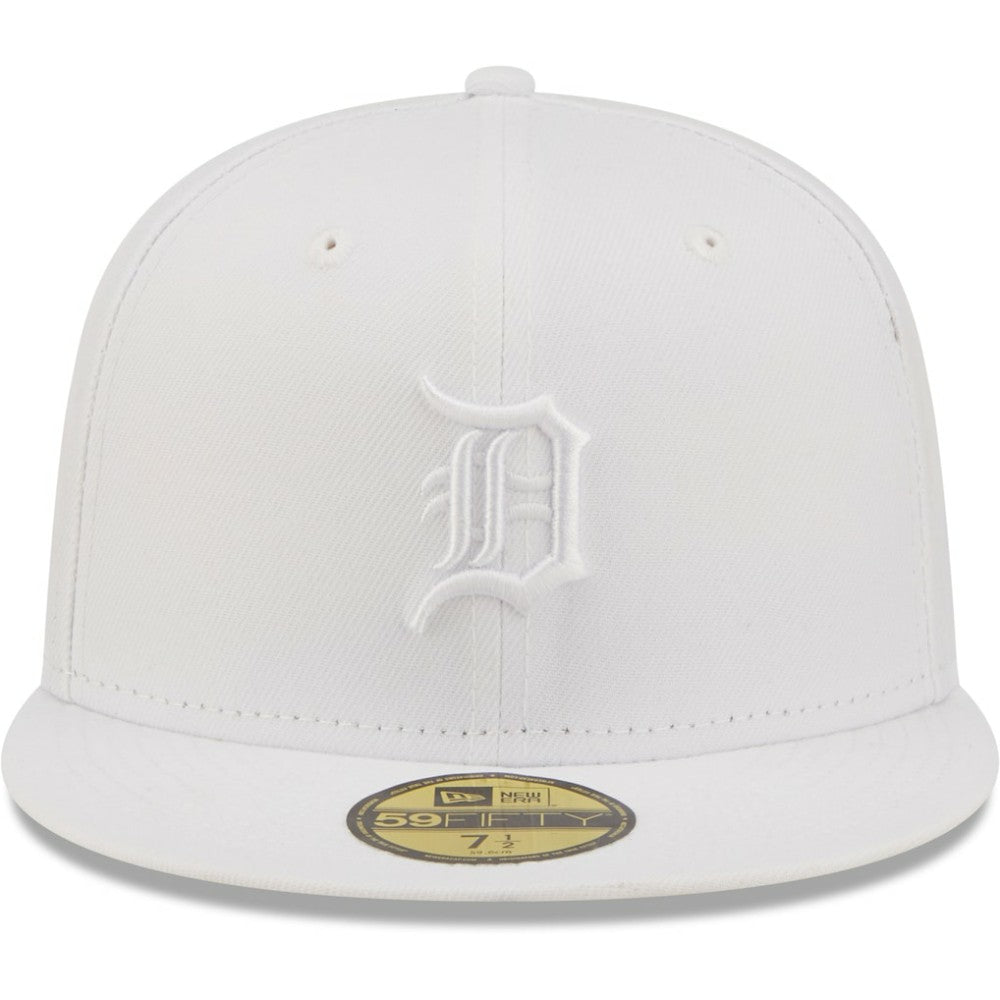 Detroit Tigers New Era White on White 59FIFTY Fitted Hat