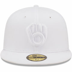 Milwaukee Brewers New Era White on White 59FIFTY Fitted Hat