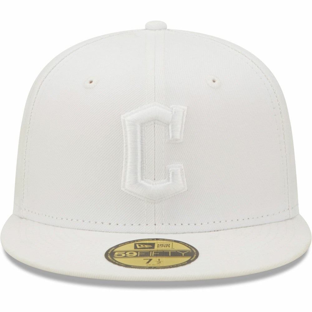 Cleveland Guardians New Era White on White 59FIFTY Fitted Hat