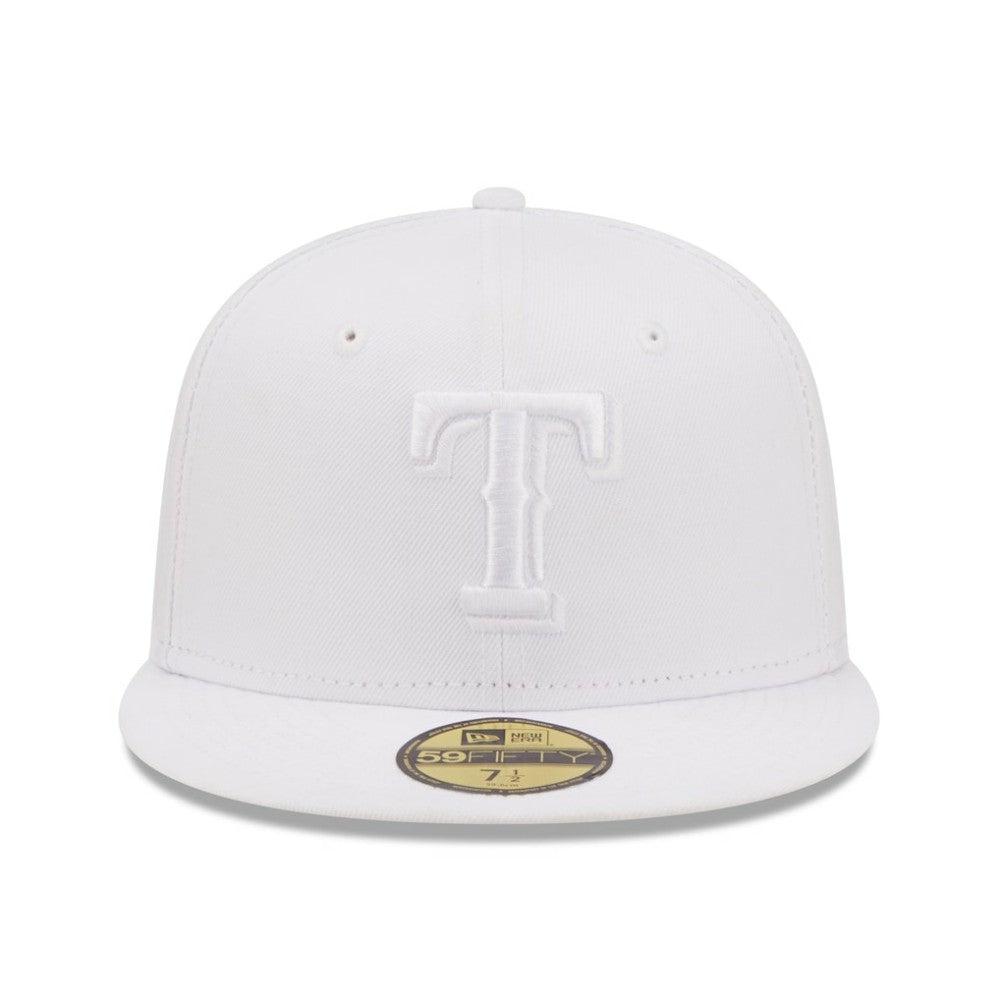 Texas Rangers New Era White on White 59FIFTY Fitted Hat