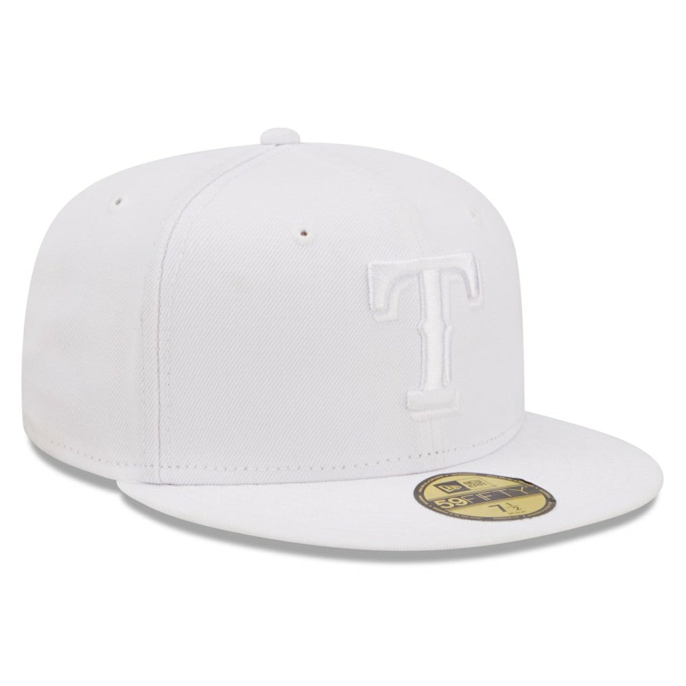 Texas Rangers New Era White on White 59FIFTY Fitted Hat
