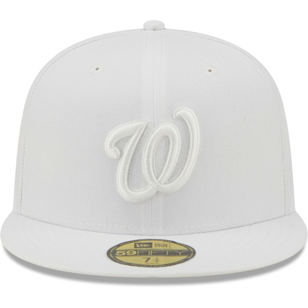 Washington Nationals New Era White on White 59FIFTY Fitted Hat