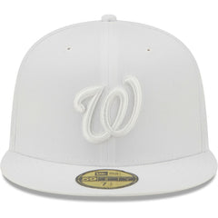 Washington Nationals New Era White on White 59FIFTY Fitted Hat