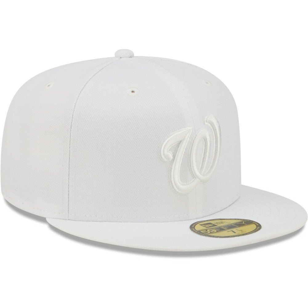 Washington Nationals New Era White on White 59FIFTY Fitted Hat