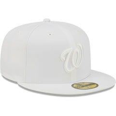 Washington Nationals New Era White on White 59FIFTY Fitted Hat