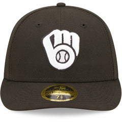 Milwaukee Brewers New Era Black & White Low Profile 59FIFTY Fitted Hat