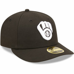 Milwaukee Brewers New Era Black & White Low Profile 59FIFTY Fitted Hat
