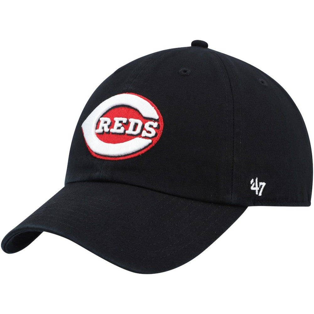 Black Cincinnati Reds '47 Clean Up Adjustable Hat