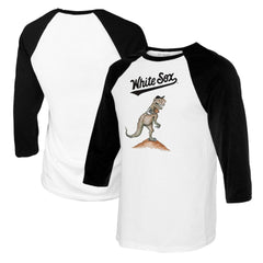 White/Black Chicago White Sox Tiny Turnip Youth TT Rex Raglan 3/4 Sleeve T-Shirt