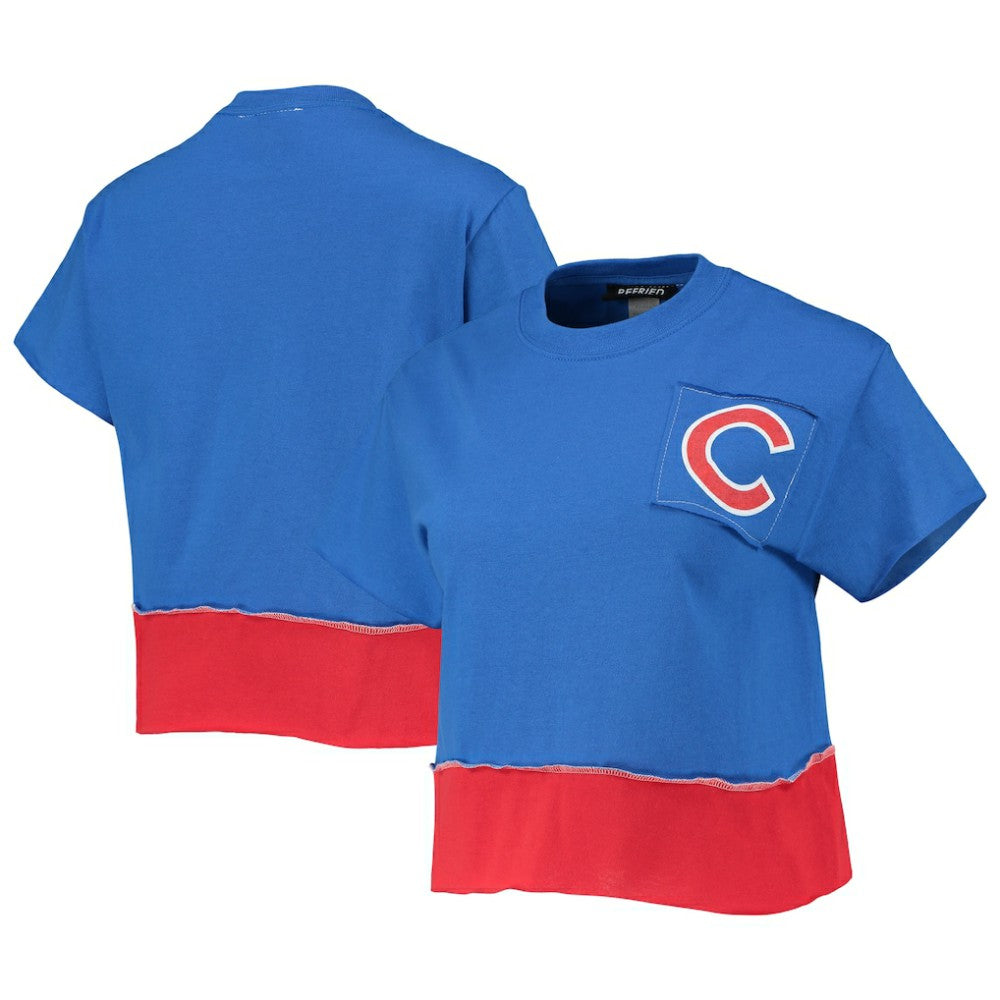 Royal Chicago Cubs Refried Apparel Women's Cropped T-Shirt