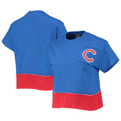 Royal Chicago Cubs Refried Apparel Women's Cropped T-Shirt