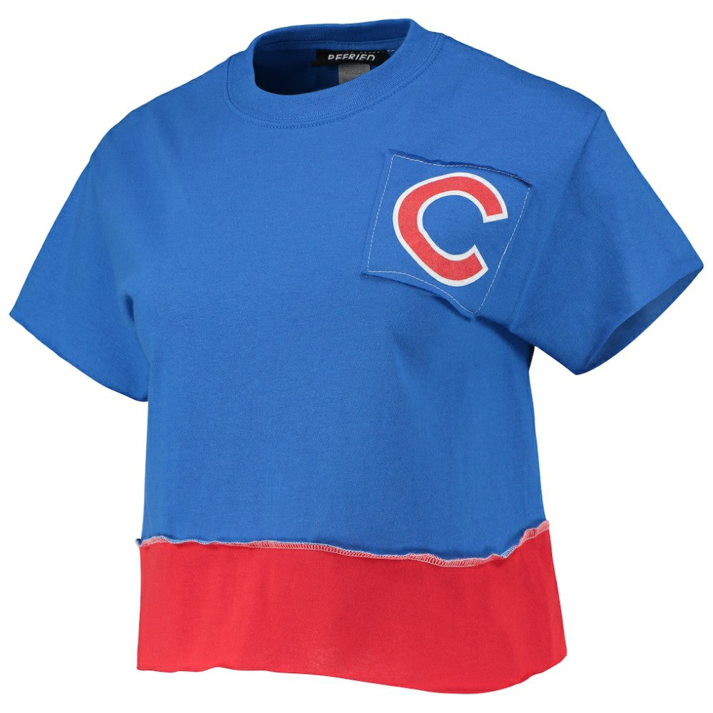 Royal Chicago Cubs Refried Apparel Women's Cropped T-Shirt
