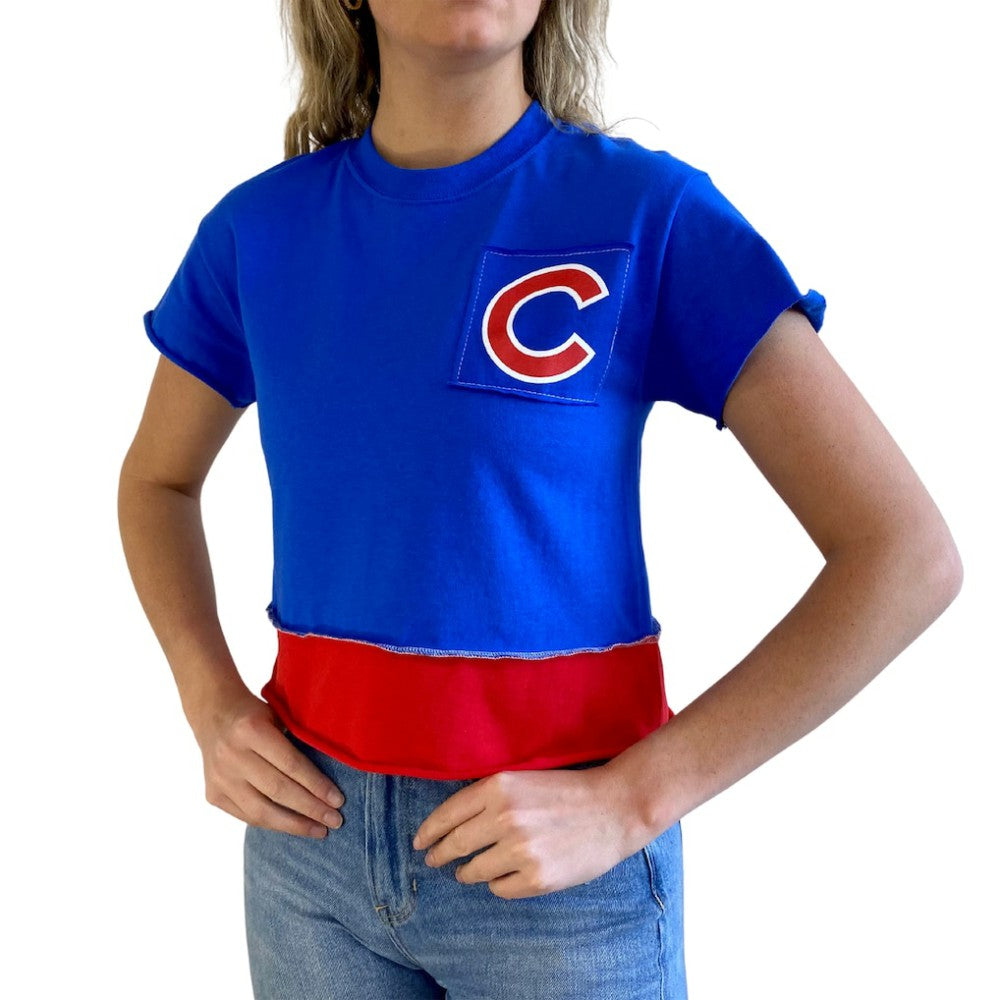 Royal Chicago Cubs Refried Apparel Women's Cropped T-Shirt