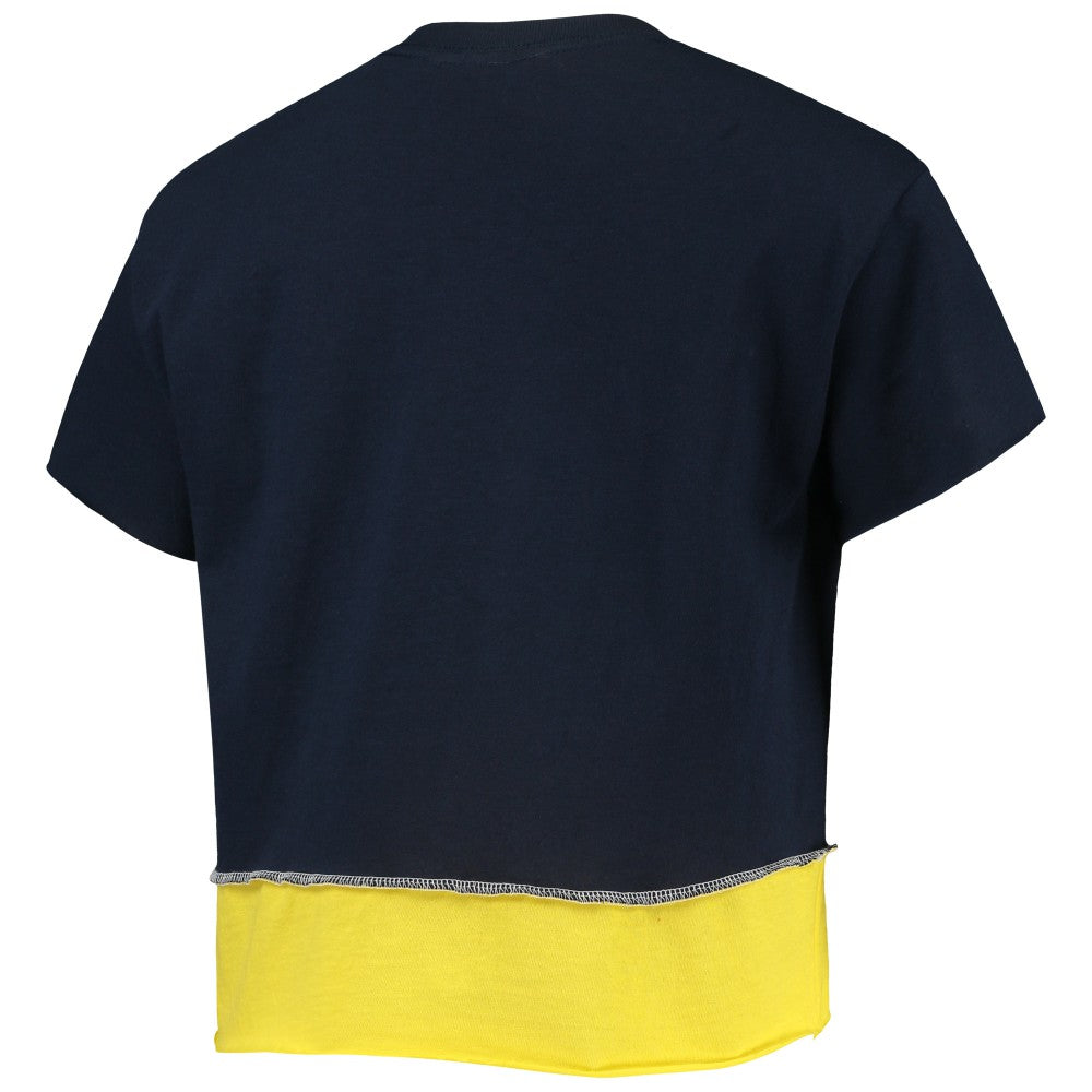 Navy Milwaukee Brewers Refried Apparel Women's Cropped T-Shirt