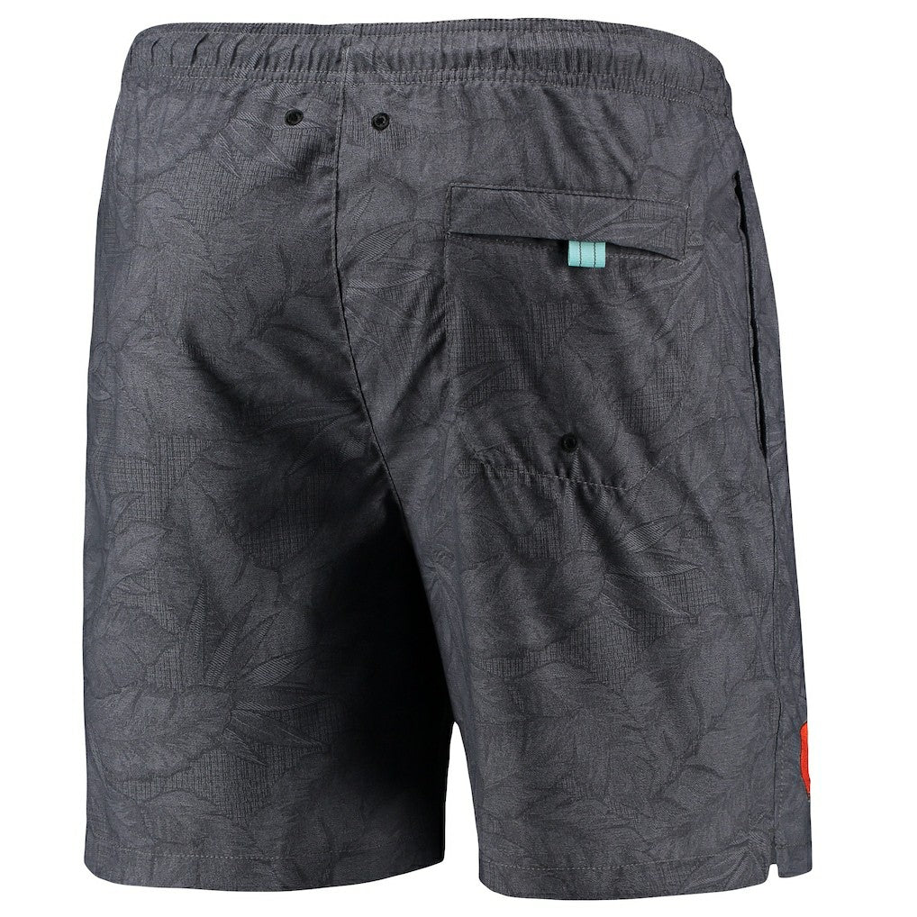 Naples Layered Leaves Swim Trunks - Cleveland Browns