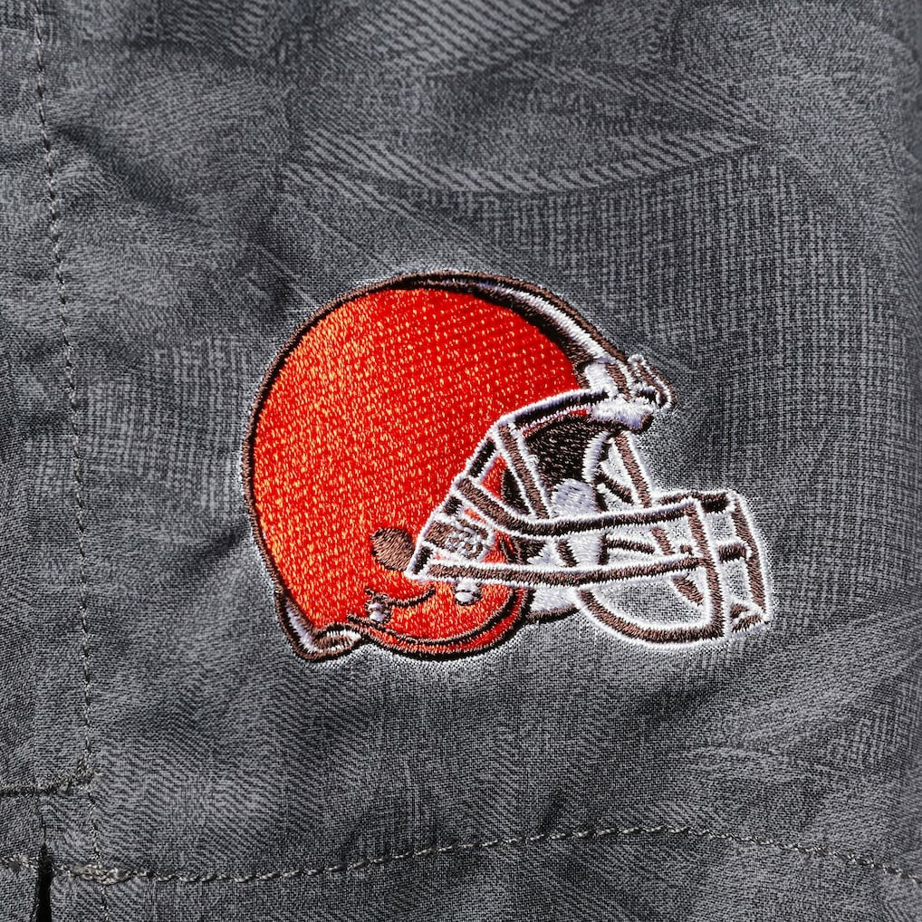 Naples Layered Leaves Swim Trunks - Cleveland Browns