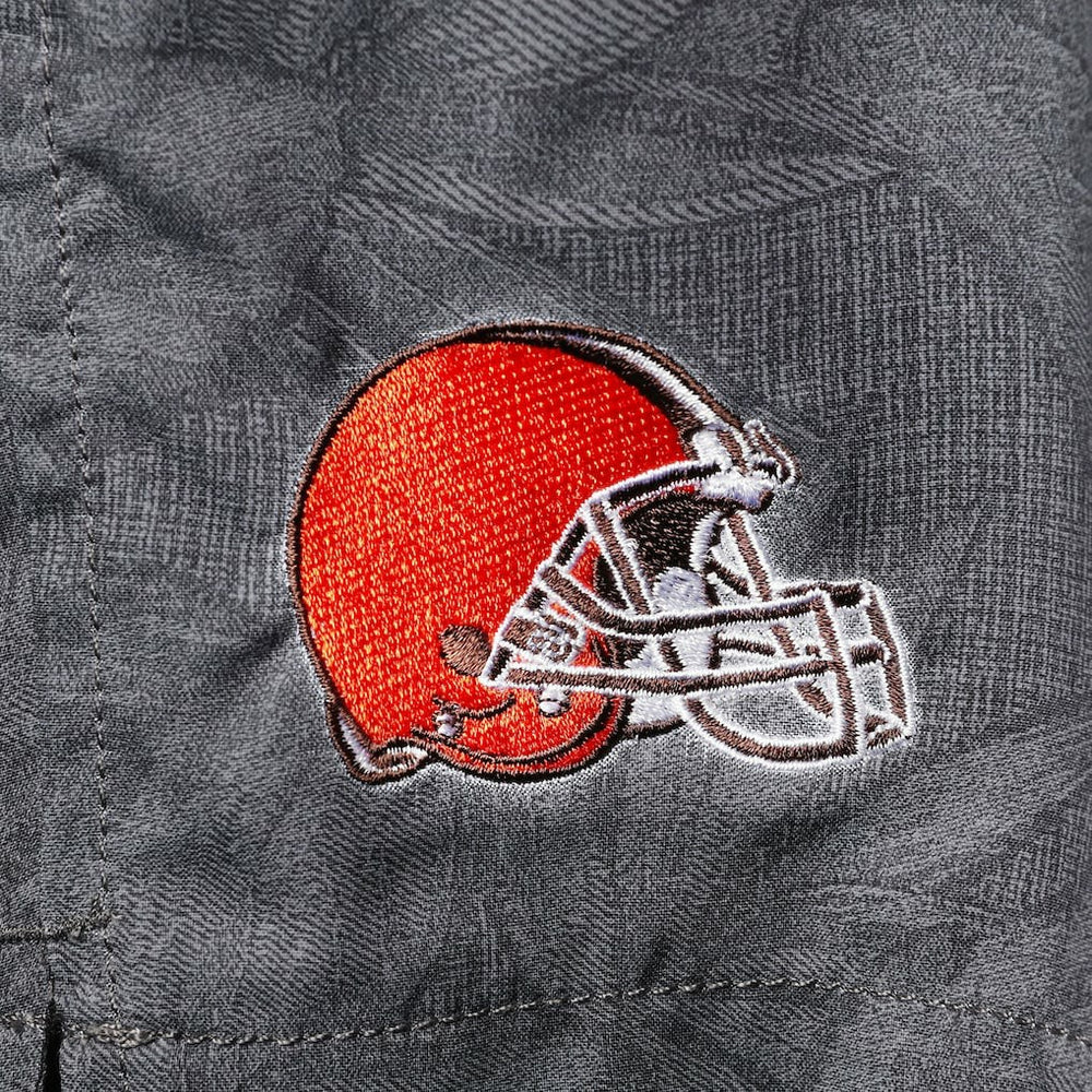 Naples Layered Leaves Swim Trunks - Cleveland Browns