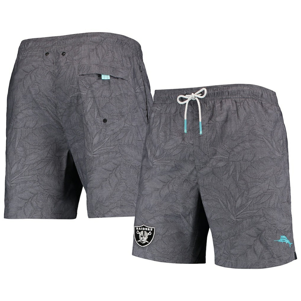 Naples Layered Leaves Swim Trunks - Las Vegas Raiders