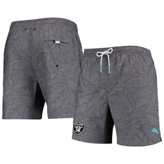 Naples Layered Leaves Swim Trunks - Las Vegas Raiders
