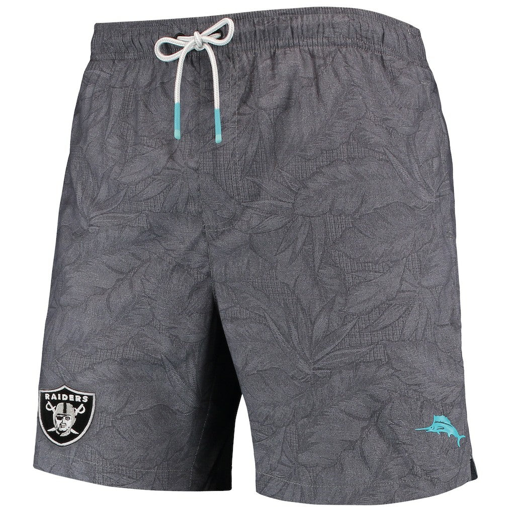 Naples Layered Leaves Swim Trunks - Las Vegas Raiders