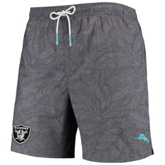 Naples Layered Leaves Swim Trunks - Las Vegas Raiders