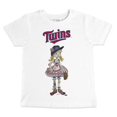 White Minnesota Twins Tiny Turnip Youth Baseball Babes T-Shirt