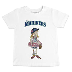White Seattle Mariners Tiny Turnip Youth Baseball Babes T-Shirt