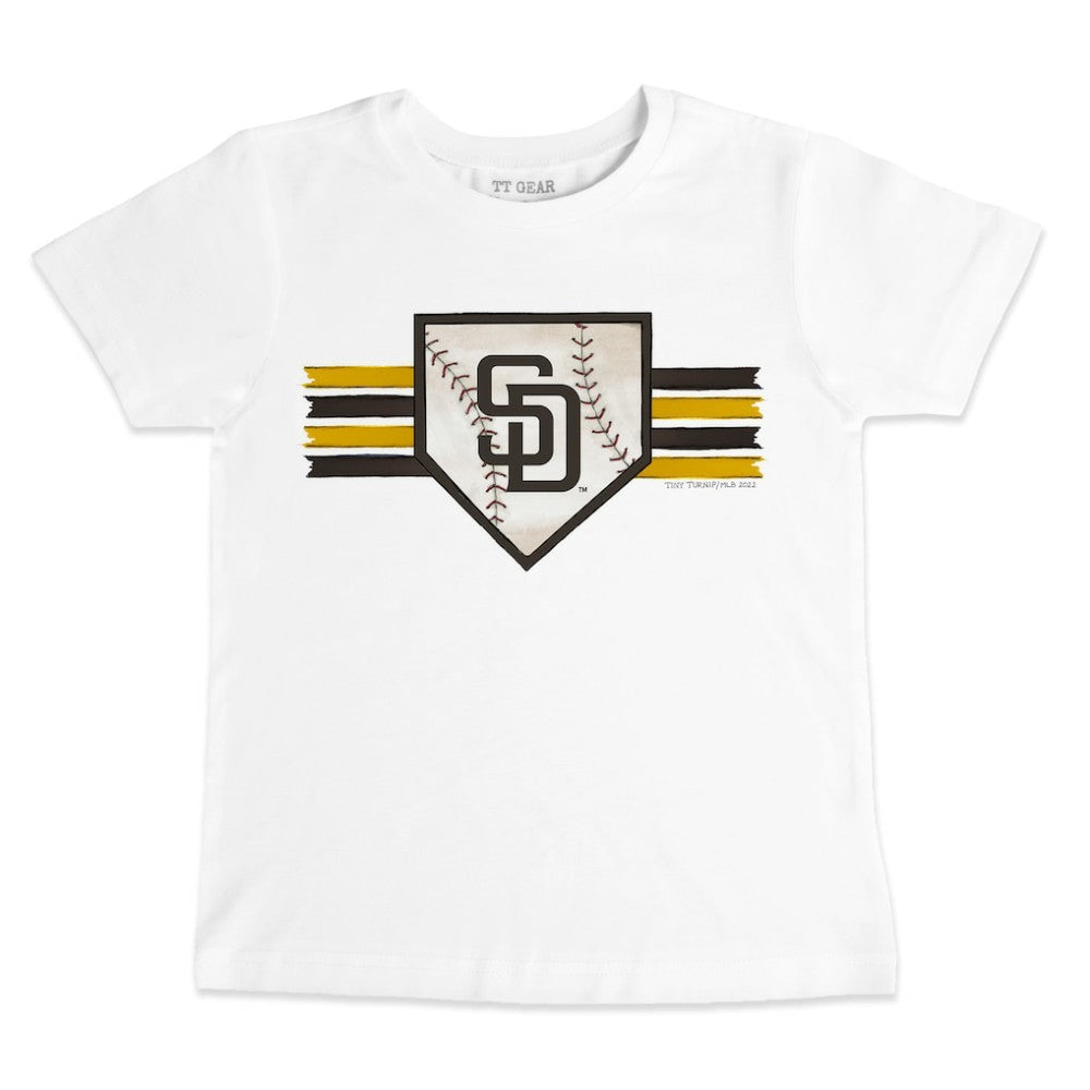 White San Diego Padres Tiny Turnip Youth Base Stripe T-Shirt