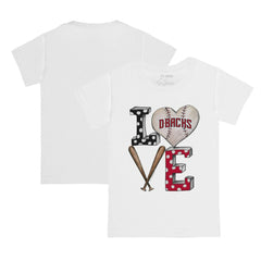 White Arizona Diamondbacks Tiny Turnip Youth Baseball Love T-Shirt